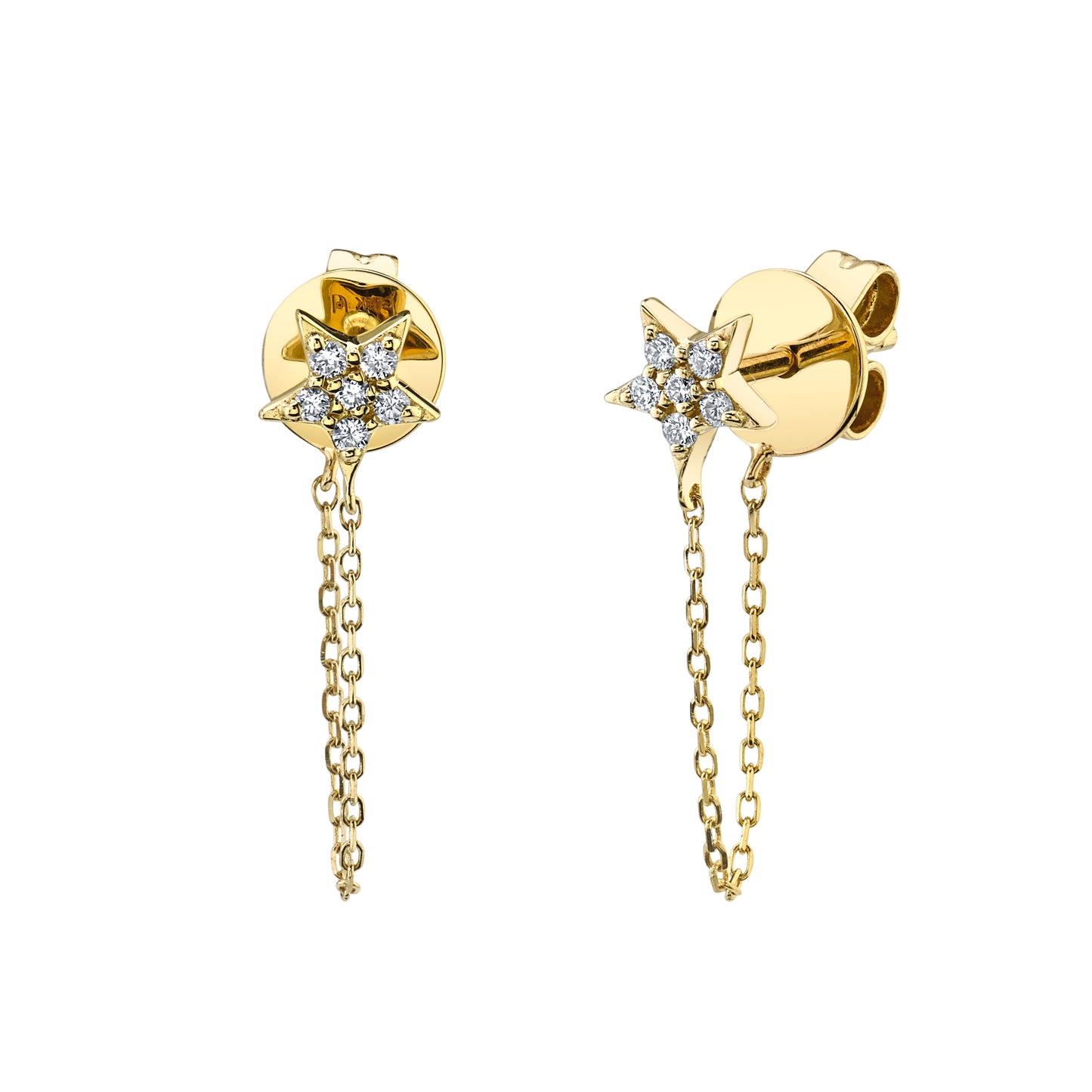 Petite Diamond Paw Stud Earrings in 14K Gold