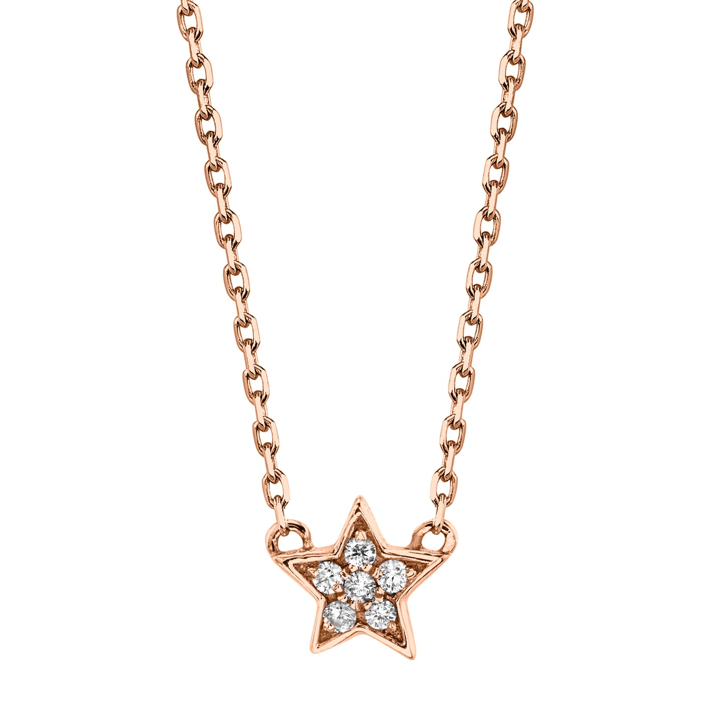 Petite Diamond Star Necklace in 14K Gold