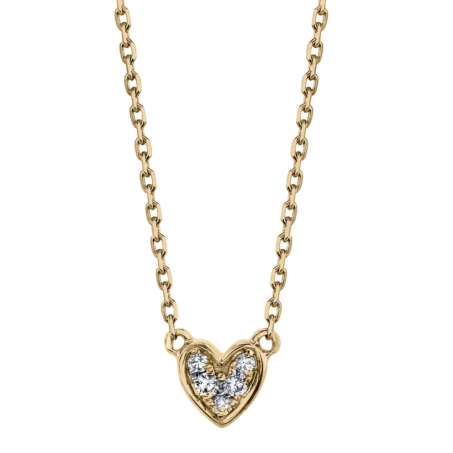 Petite Diamond Heart Necklace in 14K Gold