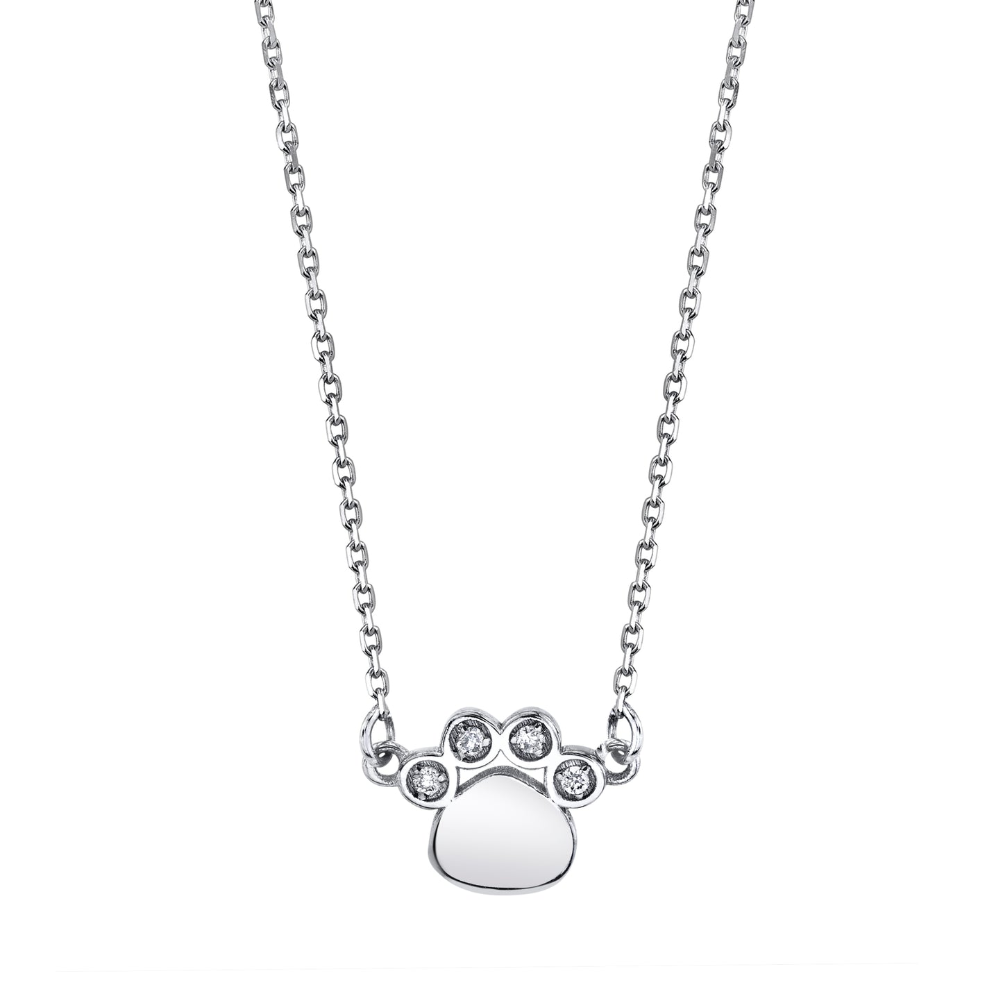 Petite Diamond Paw Necklace in 14K Gold