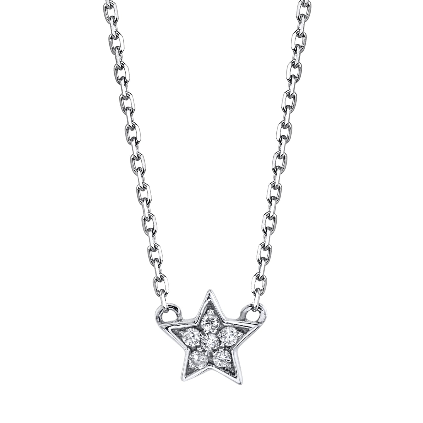 Petite Diamond Star Necklace in 14K Gold